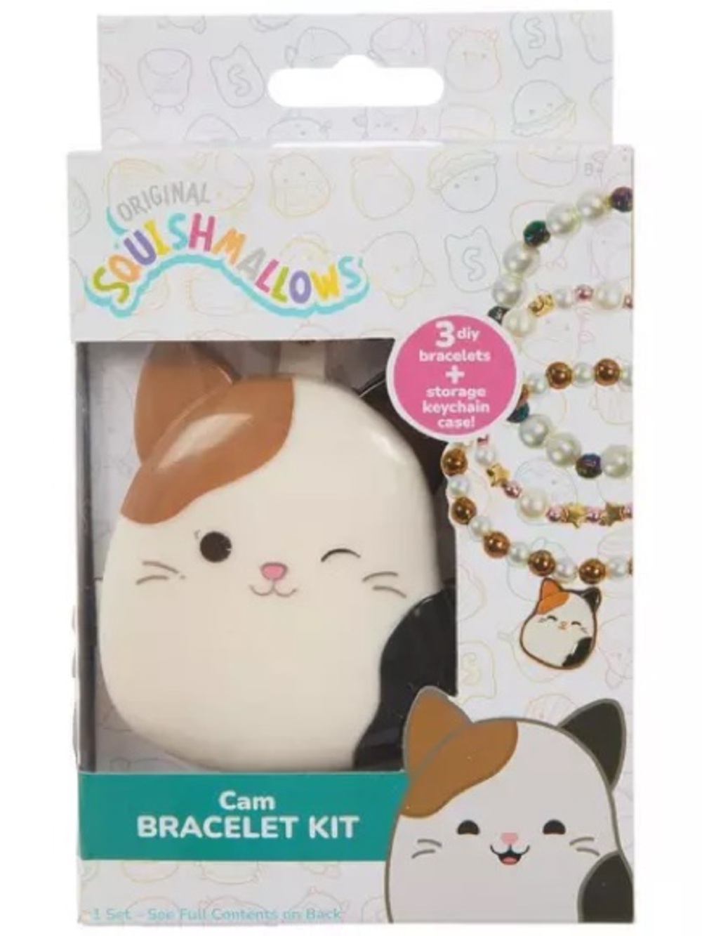 🆕 Squishmallows Cam Bracelet Kit – Cream, Brown & Black Charms